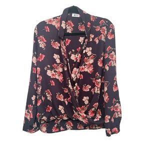 WEST K Stitch Fix Floral Surplice High Low Blouse‎ Size XL Work Casual Going Out
